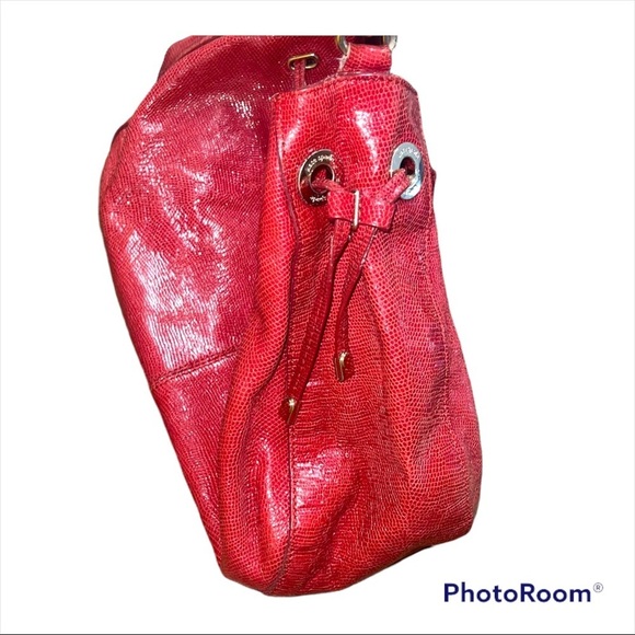 Kate Spade Madison Ave Revelry Plie Drawstring Bag Red - Picture 3 of 7